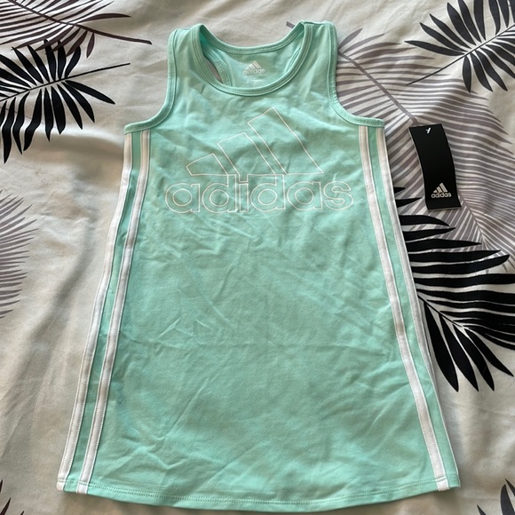 adidas | Dresses | Adidas Girls Sleeveless Stripe Tank Dress Mint | Poshmark